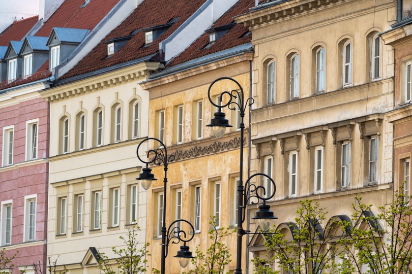 Vastgoed gekleurde panden detail shot